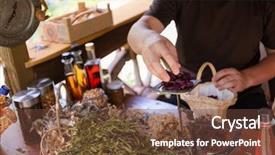  Presentation with alternative medicine - Presentation with herbalist gardender small business owner background and a tawny brown colored foreground