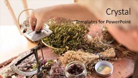  Presentation with alternative medicine - Presentation theme featuring herbalist gardender small business owner background and a  colored foreground