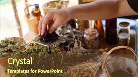  Presentation with alternative medicine - Slides with herbalist gardender small business owner background and a tawny brown colored foreground