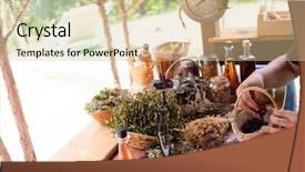  Presentation with alternative medicine - Presentation design with herbalist gardender small business owner background and a lemonade colored foreground