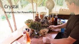 Presentation with alternative medicine - Amazing presentation theme having herbalist gardender small business owner backdrop and a coral colored foreground