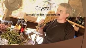  Presentation with alternative medicine - Presentation with herbalist gardender small business owner background and a coral colored foreground