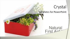  Presentation with first aid kit - Audience pleasing presentation consisting of emergenvy food - fresh herbs in first aid backdrop and a white colored foreground