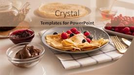  Presentation with teapot - Cool new slide deck with fresh-homemade-appetizing-crepes backdrop and a coral colored foreground