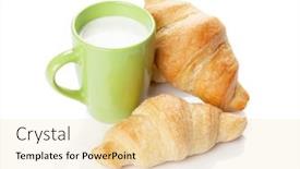  Presentation with white milk - Cool new presentation theme with fresh-homemade-croissants-and-milk backdrop and a blonde colored foreground