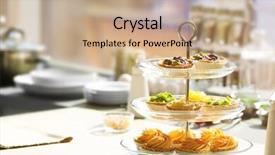  Presentation with kiwi fruit - Slide deck featuring fresh homemade fruit tarts with citruses and kiwi on a white table background and a coral colored foreground