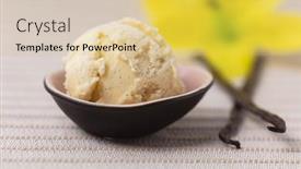  Presentation with vanilla ice cream fresh - Colorful slide deck enhanced with fresh-homemade-ice-cream-scoop backdrop and a yellow colored foreground