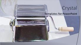  Presentation with pasta - Cool new presentation design with fresh-homemade-pasta-noodles backdrop and a light blue colored foreground