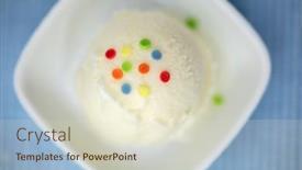  Presentation with vanilla ice cream fresh - Slide deck with fresh-homemade-scoop-of-vanilla background and a soft green colored foreground