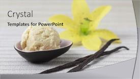  Presentation with vanilla ice cream fresh - Slides with fresh-homemade-scoop-of-vanilla background and a blonde colored foreground