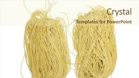  Presentation with copper coils - Amazing slide deck having fresh homemade wonton noodles coils backdrop and a cream colored foreground