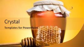  Presentation with honey - Presentation design enhanced with fresh honey and honeycomb background and a gold colored foreground