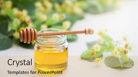  Presentation with crystal - Theme enhanced with fresh honey with flowers background and a yellow colored foreground