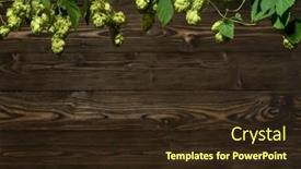  Presentation with hops - Presentation design enhanced with fresh-hops-border-vintage-background background and a wine colored foreground