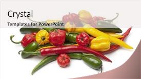  Presentation with chili - Colorful slide set enhanced with fresh hot chili pepper backdrop and a white colored foreground