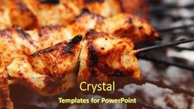  Presentation with charcoal - Audience pleasing presentation theme consisting of fresh-hot-grilled-chicken-shish backdrop and a tawny brown colored foreground