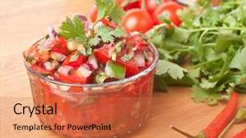  Presentation with chili - Colorful slides enhanced with fresh hot raw salsa backdrop and a coral colored foreground
