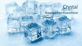  Presentation with ice - Audience pleasing PPT theme consisting of fresh ice cubes backdrop and a sky blue colored foreground