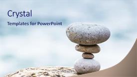  Presentation with stones - Audience pleasing slides consisting of fresh idea - stones balance pebbles stack backdrop and a sky blue colored foreground
