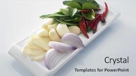  Presentation with chilli - Cool new theme with fresh ingredient chilli onion garlic backdrop and a  colored foreground