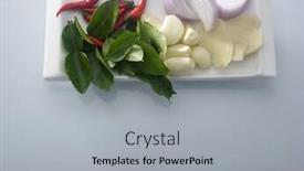  Presentation with chilli - Beautiful slide deck featuring fresh-ingredient-chilli-onion-garlic backdrop and a light gray colored foreground