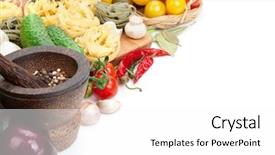  Presentation with gluten free food various pasta - Presentation theme featuring fresh ingredients for cooking pasta background and a white colored foreground