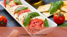  Presentation with mozzarella cheese - Cool new slides with fresh-italian-caprese-salad backdrop and a coral colored foreground