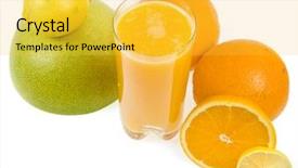  Presentation with citrus - Theme featuring fresh juice from citrus fruit background and a yellow colored foreground
