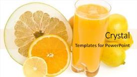  Presentation with citrus - Colorful PPT theme enhanced with fresh juice from citrus fruit backdrop and a yellow colored foreground