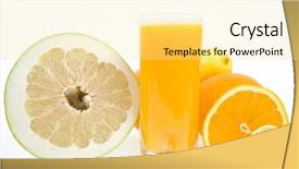  Presentation with citrus - Presentation design featuring fresh juice from citrus fruit background and a  colored foreground