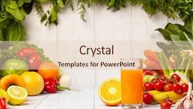  Presentation with fruit vegetable juice - Theme having fresh juice mix fruits background and a lemonade colored foreground