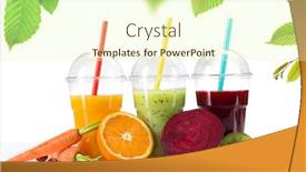  Presentation with healthy juice - Audience pleasing PPT layouts consisting of fresh juice mix vegetables and fruit healthy drinks on white table backdrop and a soft green colored foreground
