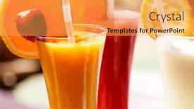  Presentation with juice - Theme having fresh-juice background and a yellow colored foreground