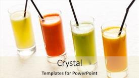  Presentation with juices - Beautiful PPT theme featuring fresh juices backdrop and a blonde colored foreground