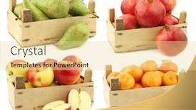  Presentation with pomegranate - Presentation featuring fresh-juicy-conference-pears-pomegranate background and a blonde colored foreground