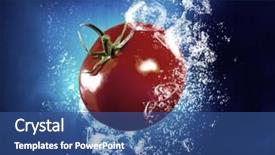  Presentation with fresh water - Beautiful PPT theme featuring fresh juicy tomato backdrop and a  colored foreground