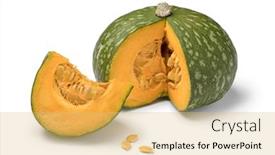  Presentation with winter - PPT theme with fresh-kabocha-winter-squash background and a yellow colored foreground