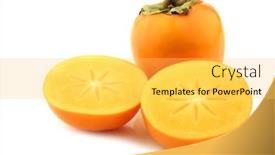  Presentation with fruit - Cool new presentation theme with fresh-kaki-fruit-and-two backdrop and a yellow colored foreground
