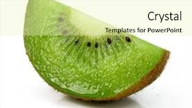 Presentation with kiwi fruit - Colorful presentation theme enhanced with fresh kiwi cut fruit isolated backdrop and a  colored foreground
