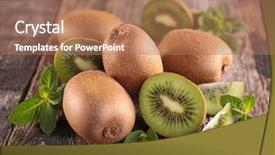  Presentation with kiwi - Theme consisting of fresh kiwi background and a coral colored foreground