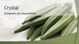  Presentation with okra or lady s finger - Beautiful slide set featuring fresh lady finger on thw wooden table backdrop and a sky blue colored foreground