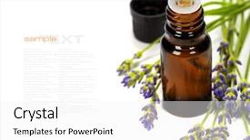  Presentation with aromatherapy oil - PPT theme enhanced with fresh lavender flowers essential oil background and a white colored foreground