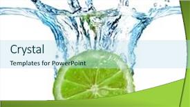  Presentation with lemon lime - PPT layouts consisting of fresh lemon dropped into water background and a light blue colored foreground