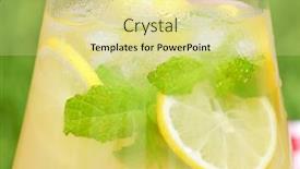  Presentation with lemonade - Presentation theme consisting of fresh lemonade closeup background and a blonde colored foreground