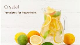  Presentation with fresh strawberry glass of berry - Audience pleasing slide set consisting of fresh-lemonade-glass-pitcher backdrop and a cream colored foreground