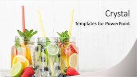  Presentation with guava fruits fresh green fruit - Amazing slide set having fresh lemonade jar with summer backdrop and a white colored foreground