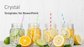  Presentation with lemonade - Audience pleasing slide deck consisting of fresh lemonade jar with summer fruits backdrop and a white colored foreground