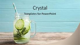  Presentation with mason jar - Presentation theme enhanced with fresh lemonade with cucumber background and a light blue colored foreground