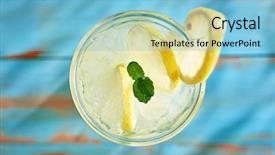  Presentation with lemonade - Colorful presentation theme enhanced with fresh lemonade with mint shot backdrop and a light blue colored foreground