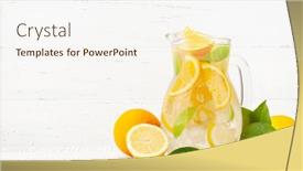  Presentation with orange lime - PPT theme featuring fresh-lemonade-with-ripe-citrus background and a cream colored foreground